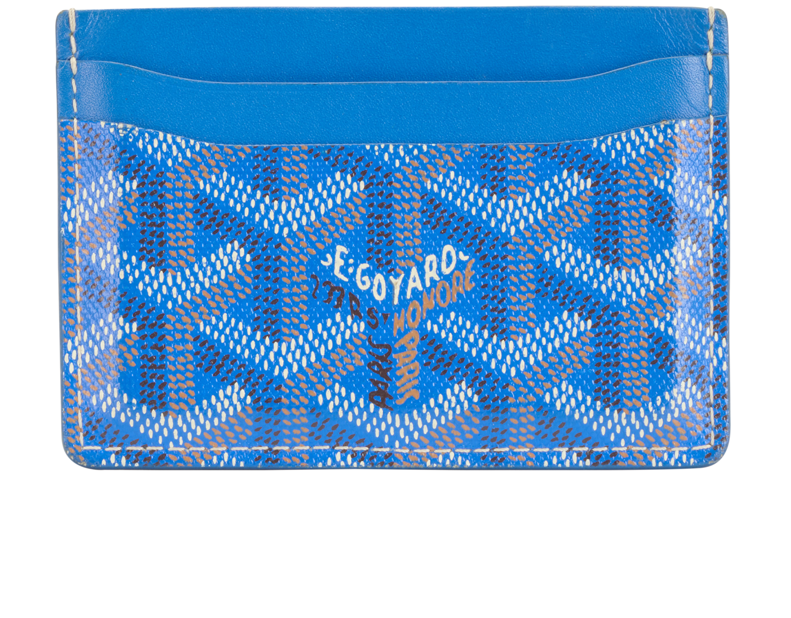 Goyard Saint Sulpice Cardholder, &pound;320, Accessories, Blue, Canvas, Back view